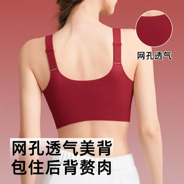 都市丽人 本命年大胸显小无钢圈聚拢承托收副乳舒适透气前扣调整型文胸 女款