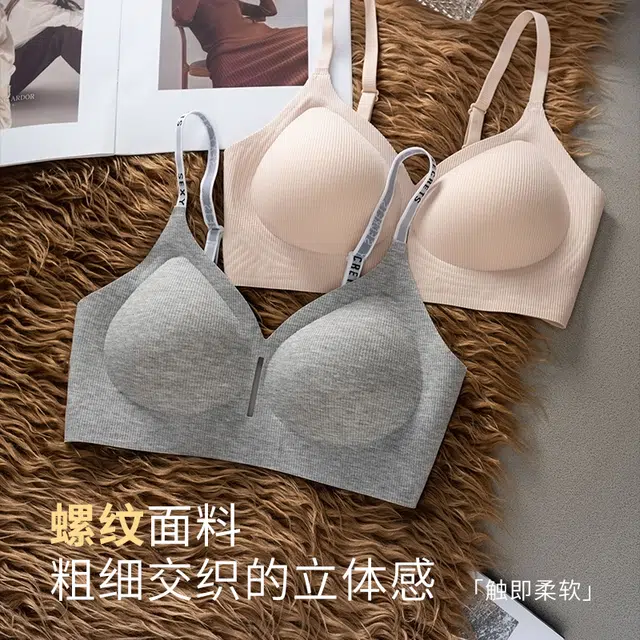 都市丽人 简约纯色运动风小胸聚拢内衣无钢圈防下垂舒适文胸 女款