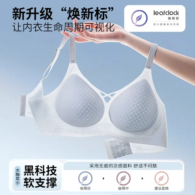 都市丽人 无痕凉感透气小胸聚拢无钢圈上托防下垂收副乳舒适透气美背薄款文胸 女款