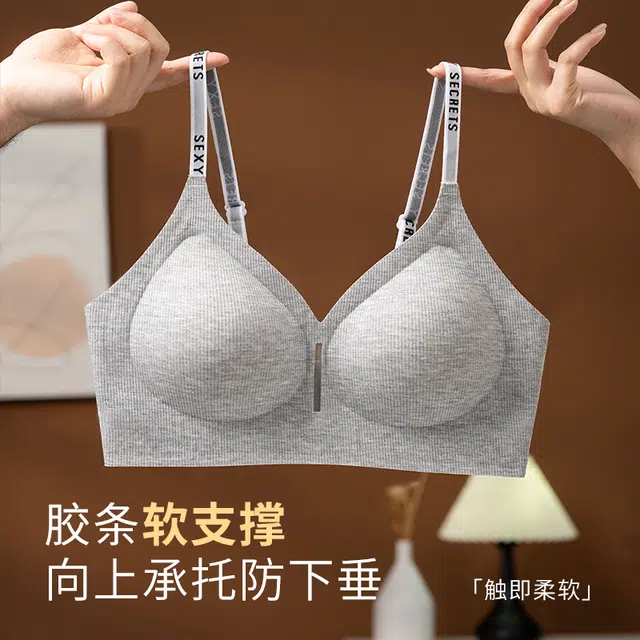 都市丽人 简约纯色运动风小胸聚拢内衣无钢圈防下垂舒适文胸 女款