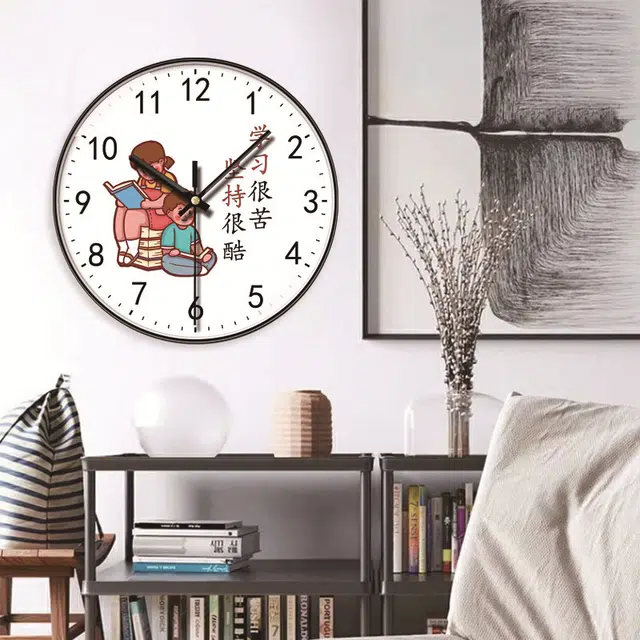 恒齐 学生教室钟表时钟高考励志学校初中高中班级 扫秒机芯 挂钟 男女同款