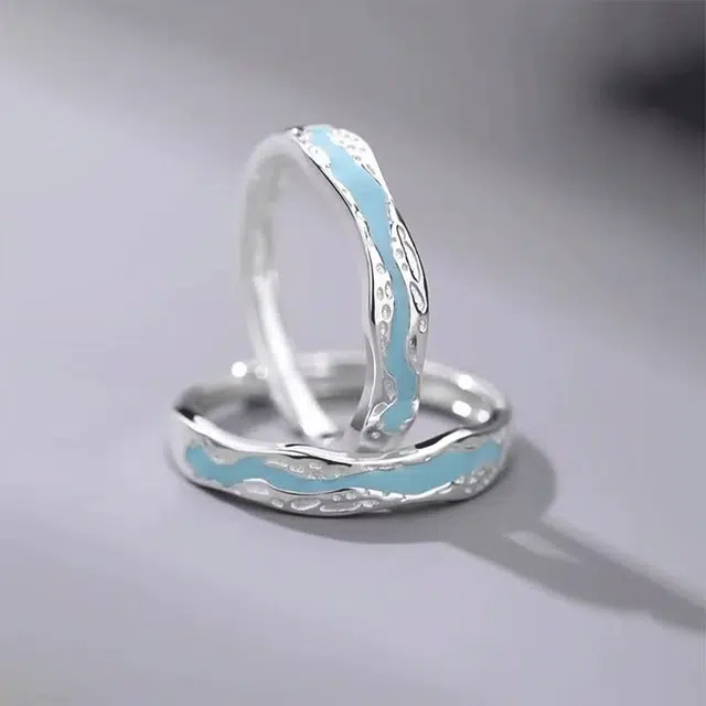 【999足银纯银 光年之恋】 七好美银 流光星月轨迹轻奢简约小众设计钟爱一生甜蜜百搭 银 戒指 男女同款情侣款