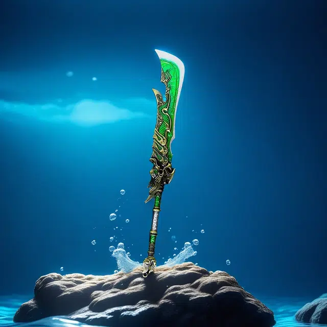 幽幽谷娜娜 周边武器 龙蟠阔刀玩具 锌合金 桌面摆件 成品模型