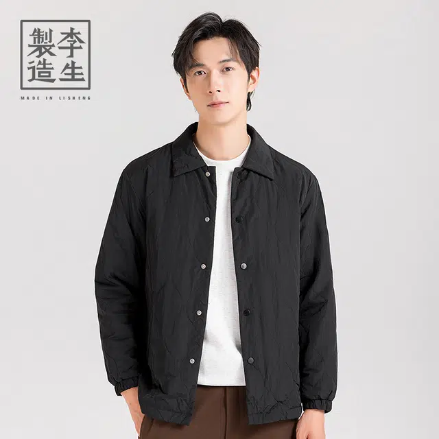 李生制造 重启假日系列三防轻薄保暖桑蚕丝翻领外套棉服 男女同款
