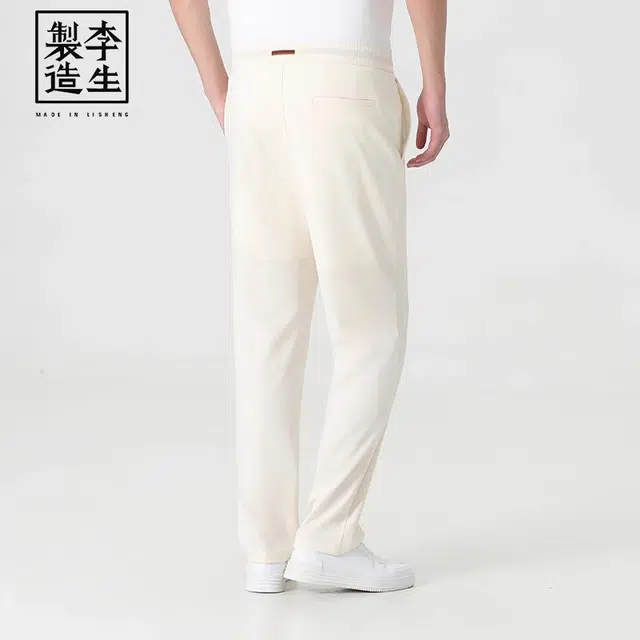 李生制造 都市探索通勤系列莱赛尔桑蚕丝混纺直筒休闲裤 男款