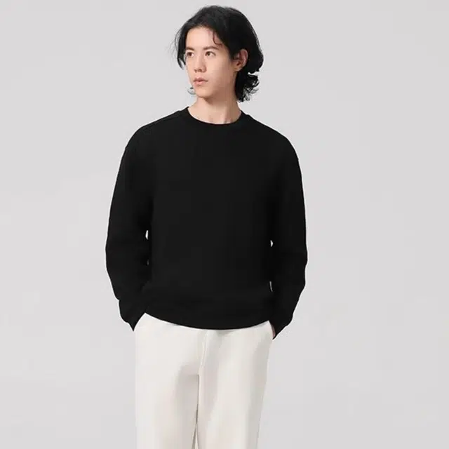 李生制造 海豚系列春秋休闲百搭时尚落肩款圆领卫衣 男款