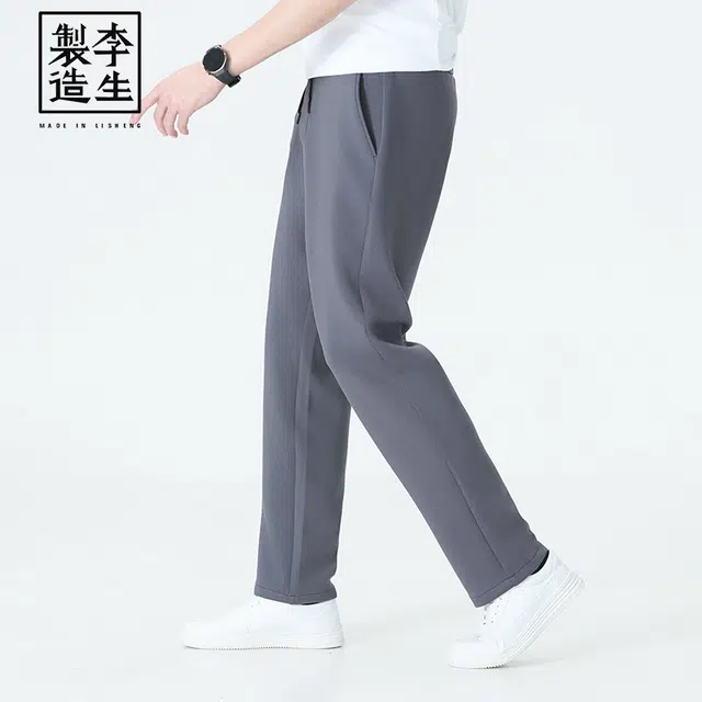 李生制造 运动莫代尔空气层柔软亲肤百搭直筒春季休闲裤 男款
