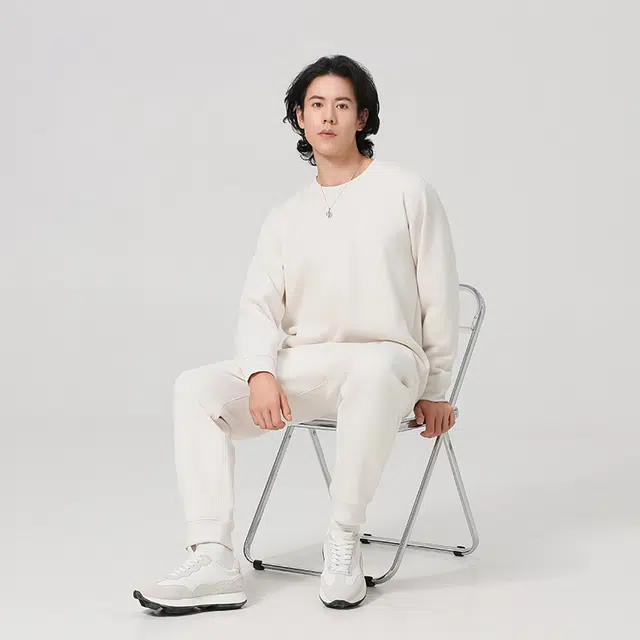 李生制造 复合摇粒绒蓄热保温圆领加绒加厚简约设计卫衣 男款
