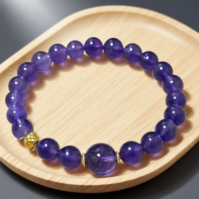 千叶珠宝 「玄紫抱珠·金曜拥辉」 优雅灵动神秘贵气高端轻奢高级感小众设计款精致百搭#好运天然 紫水晶 手串 男女同款情侣款