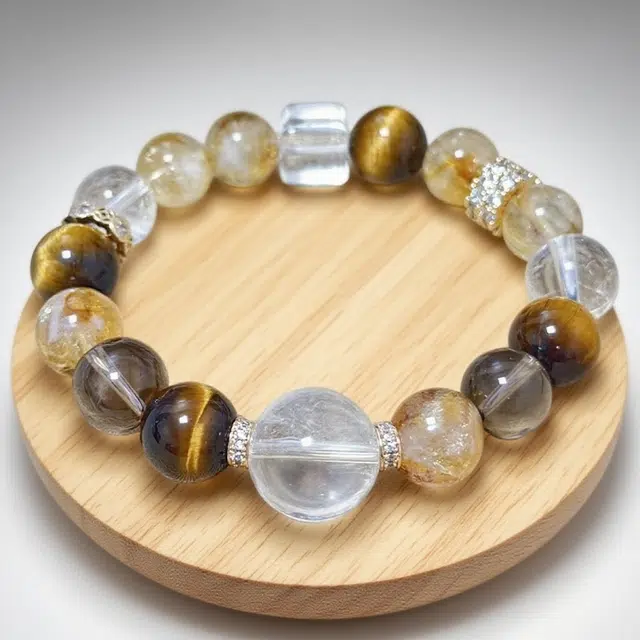 千叶珠宝 多宝招财优雅大气质感格调贵气轻奢高级感小众设计款精致百搭#好运天然 黄水晶 手串 男女同款情侣款