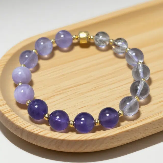 千叶珠宝 紫宙悬环·金曜光 优雅灵动神秘贵气高端桃花轻奢高级感小众设计款#好运天然 紫水晶 手串 男女同款情侣款