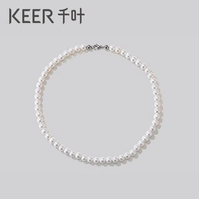 千叶珠宝 合金拼接简约创意气质圆珠链条叠戴项饰 仿珍珠 项链 女款