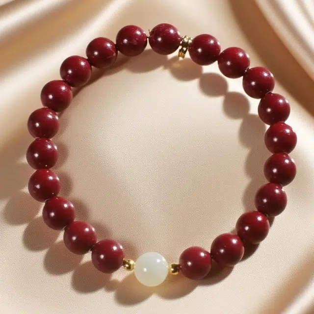 千叶珠宝 绛珠映福金辉缀韵古雅 新中式国潮中国风古典优雅大气轻奢高级感小众设计款气质#好运 朱砂 手串 男女同款情侣款