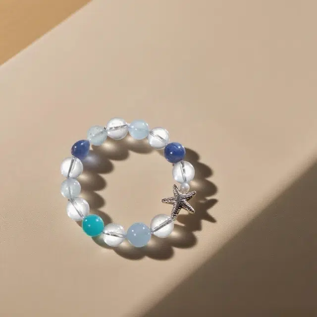 千叶珠宝 碧涛星印·银星垂 海岛日记星星优雅灵动可爱轻奢高级感小众设计款精致百搭#好运天然 蓝水晶 手串 男女同款情侣款