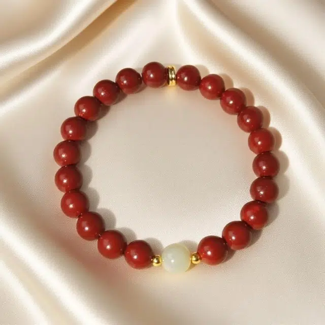 千叶珠宝 绛珠映福金辉缀韵古雅 新中式国潮中国风古典优雅大气轻奢高级感小众设计款气质#好运 朱砂 手串 男女同款情侣款