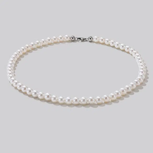 千叶珠宝 合金拼接简约创意气质圆珠链条叠戴项饰 仿珍珠 项链 女款