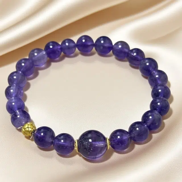 千叶珠宝 「玄紫抱珠·金曜拥辉」 优雅灵动神秘贵气高端轻奢高级感小众设计款精致百搭#好运天然 紫水晶 手串 男女同款情侣款