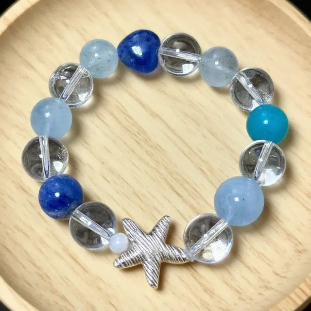 千叶珠宝 碧涛星印·银星垂 海岛日记星星优雅灵动可爱轻奢高级感小众设计款精致百搭#好运天然 蓝水晶 手串 男女同款情侣款