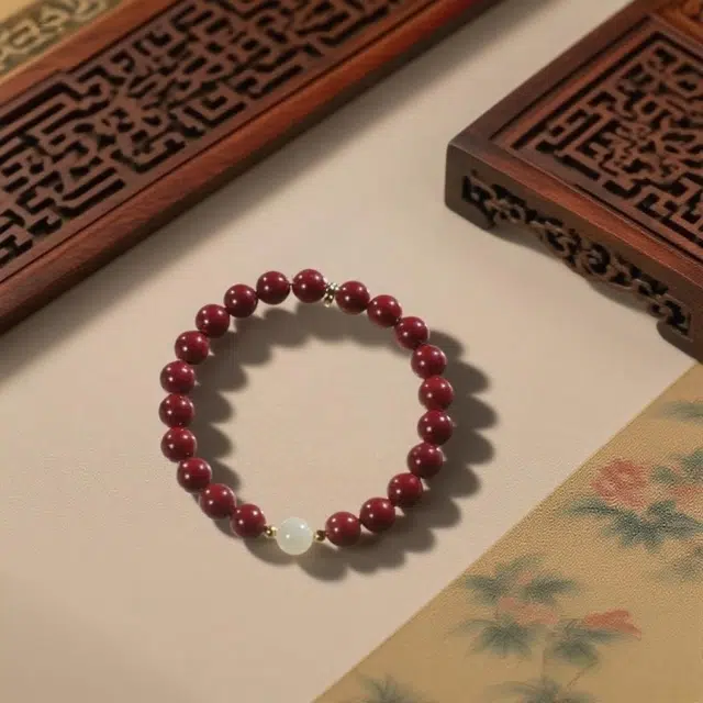 千叶珠宝 绛珠映福金辉缀韵古雅 新中式国潮中国风古典优雅大气轻奢高级感小众设计款气质#好运 朱砂 手串 男女同款情侣款