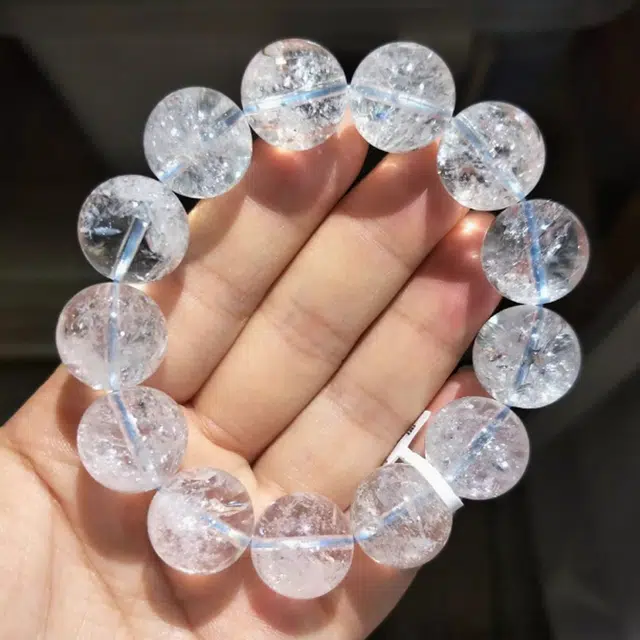 千叶珠宝 清冷感天然 白水晶 手串 男女同款情侣款