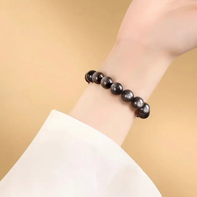 千叶珠宝 招财 黑曜石 手串 男女同款情侣款