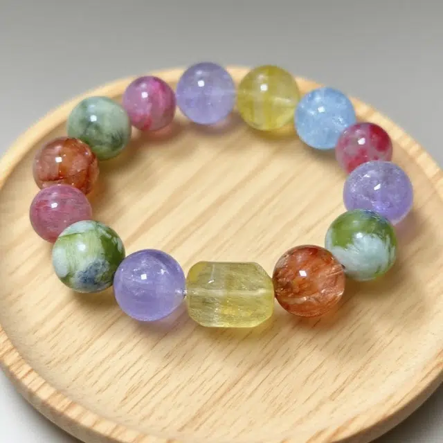 千叶珠宝 「虹霓叠彩·异珠缀梦」彩色多巴胺 甜美活力元气旺人缘转运 新中式国潮小众轻奢设计款#好运天然 多色水晶 手串 女款