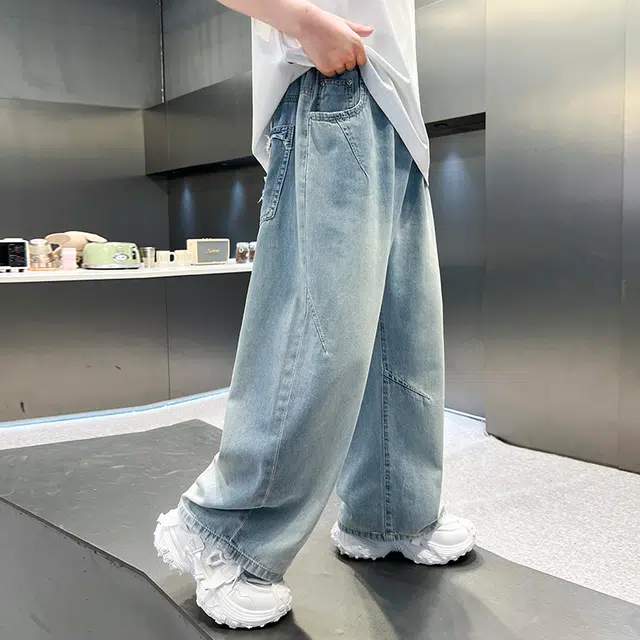 木木屋牛仔裤 休闲亲肤舒适百搭洋气 蓝色 儿童款