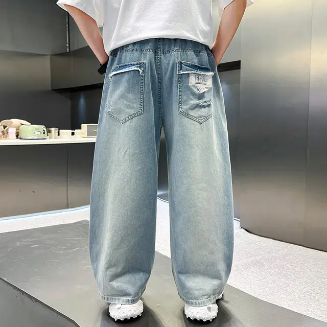 木木屋牛仔裤 休闲亲肤舒适百搭洋气 蓝色 儿童款