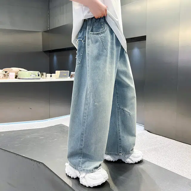 木木屋牛仔裤 休闲亲肤舒适百搭洋气 蓝色 儿童款