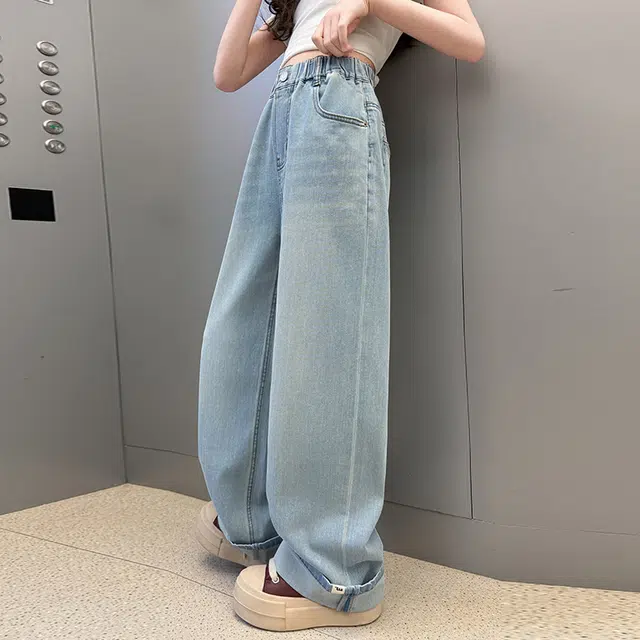 木木屋牛仔裤 洋气休闲舒适百搭 蓝色 儿童款