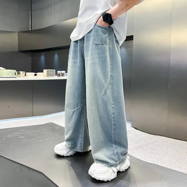 木木屋牛仔裤 休闲亲肤舒适百搭洋气 蓝色 儿童款