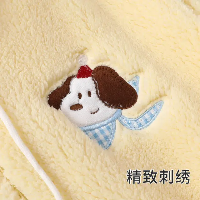 俞兆林 可爱卡通连帽柔软保暖珊瑚绒长袖长裤甜美少女学生舒适家居服睡衣套装 秋冬季 女款