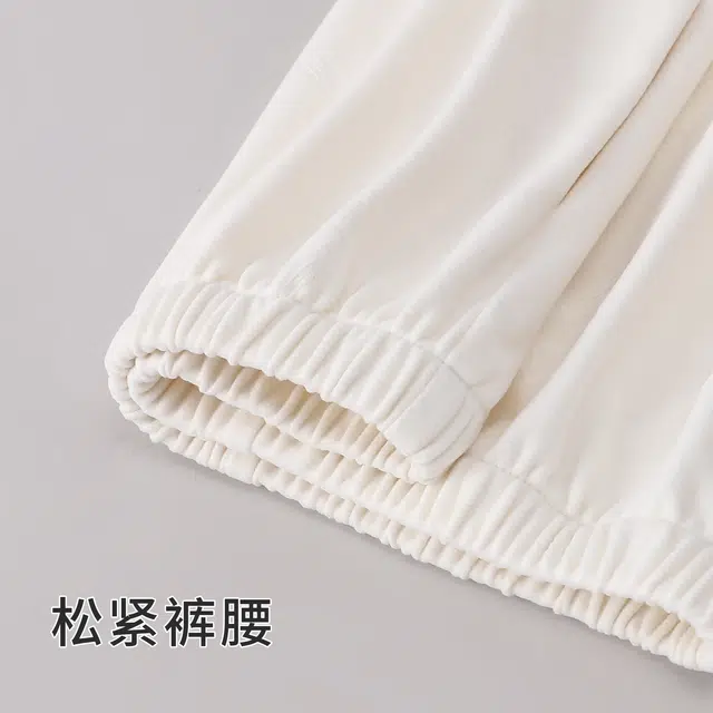 俞兆林 可爱小狗卡通高级感翻领柔软磨毛德绒长袖长裤保暖舒适家居服睡衣套装 秋冬季 女款