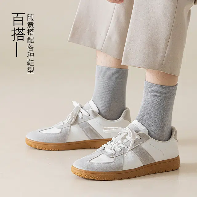 木林森  高弹亲肤舒适透气薄款吸湿排汗骑行跑步潮袜健身夏季中筒袜 男女同款