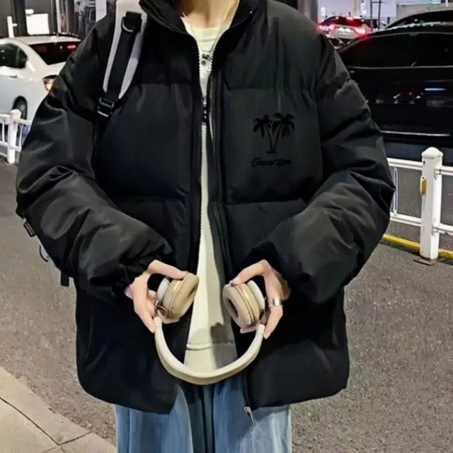 木木兔 美式潮牌宽松加厚保暖棉衣情侣高级感面包服外套 男款