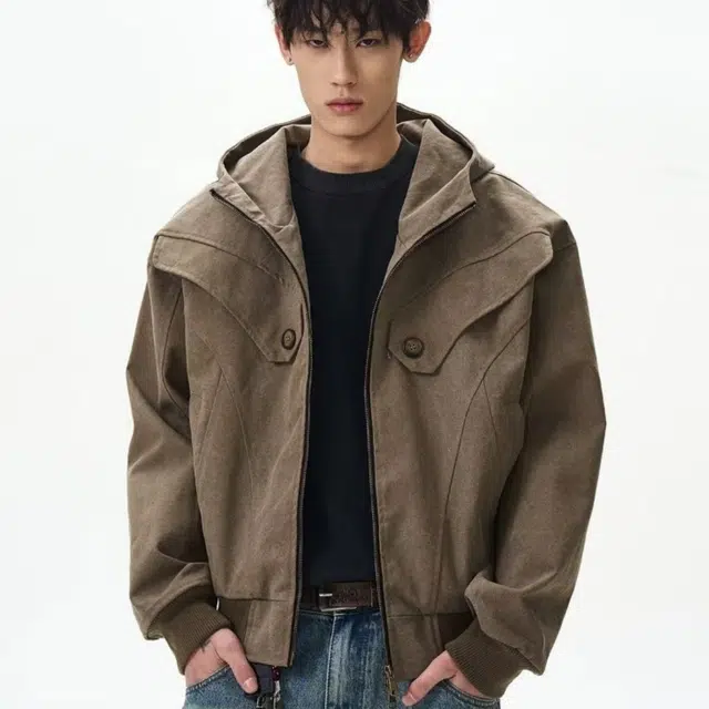 木木兔 美式灯芯绒拉链棒球服复古宽松休闲棉衣痞帅外套 男款