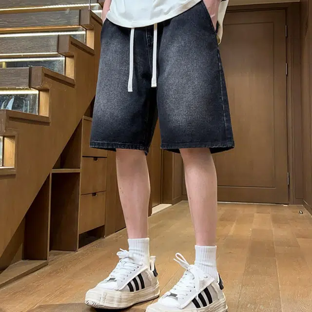 木木兔 美式复古潮牌百搭小众时尚高级感五分裤牛仔短裤 男款