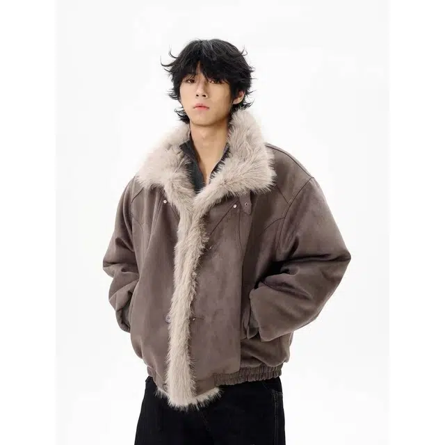 木木兔 棉服潮牌学生宽松大码加厚棉衣面包服外套 男款