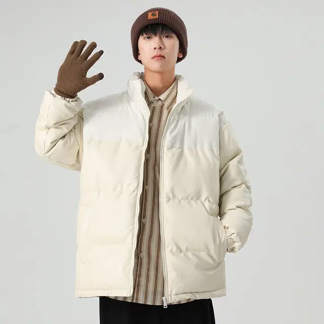木木兔 美式加厚立领皮衣棉服潮牌百搭棉衣机车外套 男款