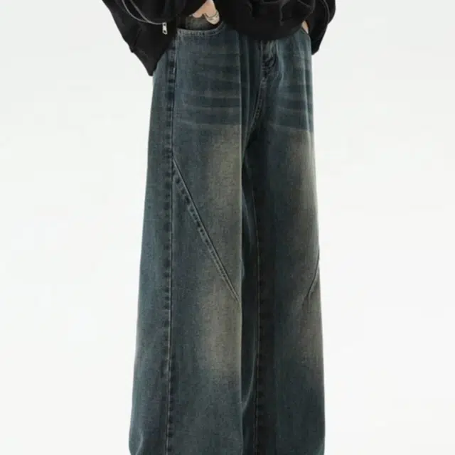 木木兔 美式复古做旧水洗直筒宽松显瘦阔腿工装裤拖地休闲裤 男款