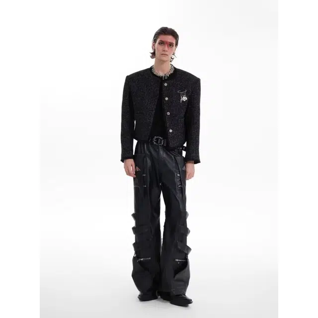 木木兔设计感外套 气质轻奢亮丝小香风网红时尚垫肩夹克 儿童款