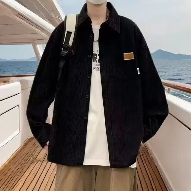 木木兔 春秋季猫爪时尚勾花牛仔衬衣高街痞帅复古美式罕见外套衬衫 男女同款