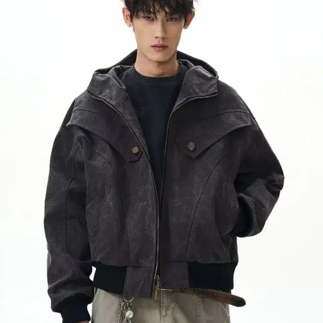 木木兔 美式灯芯绒拉链棒球服复古宽松休闲棉衣痞帅外套 男款