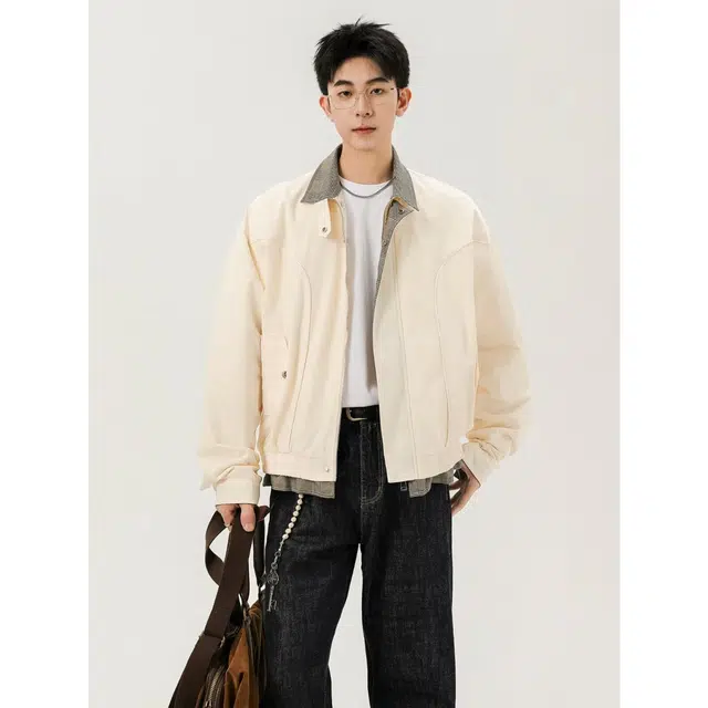 木木兔 美式立领工装潮牌情侣宽松外套飞行时尚夹克 男款