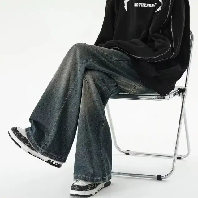 木木兔 美式复古做旧水洗直筒宽松显瘦阔腿工装裤拖地休闲裤 男款