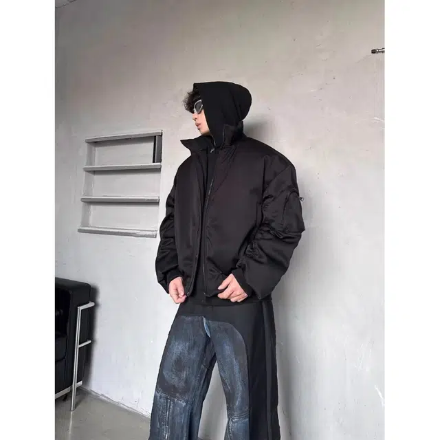 木木兔 美式慵懒流行褶皱外套原宿简约时尚潮流文艺夹克 男款