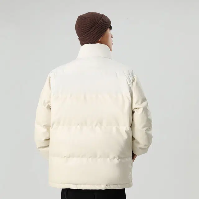 木木兔 美式加厚立领皮衣棉服潮牌百搭棉衣机车外套 男款