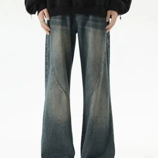 木木兔 美式复古做旧水洗直筒宽松显瘦阔腿工装裤拖地休闲裤 男款