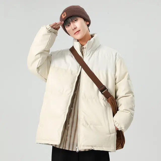 木木兔 美式加厚立领皮衣棉服潮牌百搭棉衣机车外套 男款
