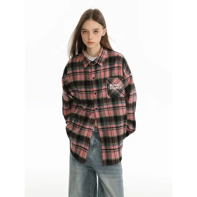 木木兔 美式复古宽松休闲衬衣格子外套时尚文艺原宿衬衫 男款